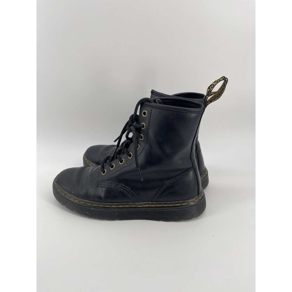 Dr Martens Zavala Boots Black Leather 8 Eye Lace Up AirWair US Men 6 Women 7